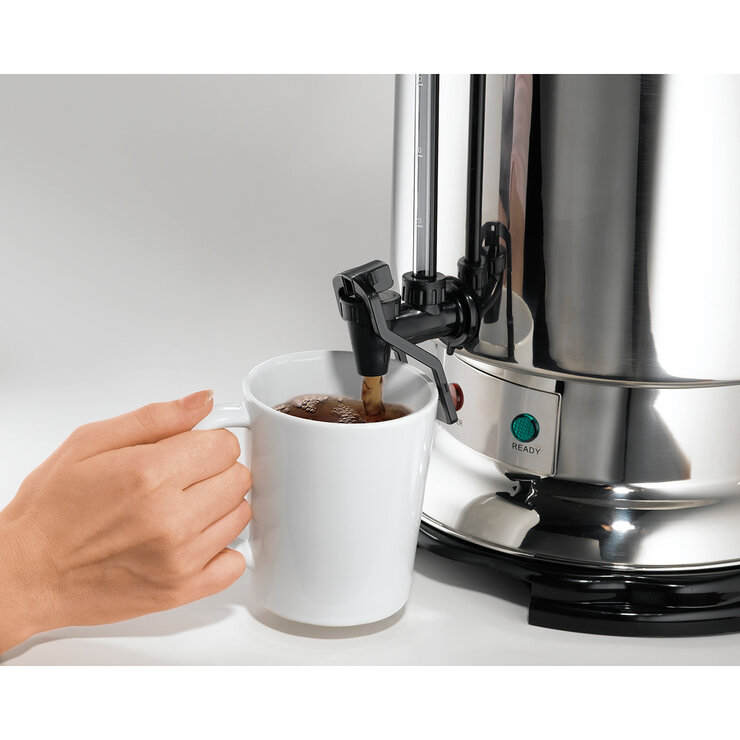 Hamilton Beach Commercial, Cafetera 60 Tazas, Acero Inoxidable Pulido con ventana de agua — Imagen 2 de 4