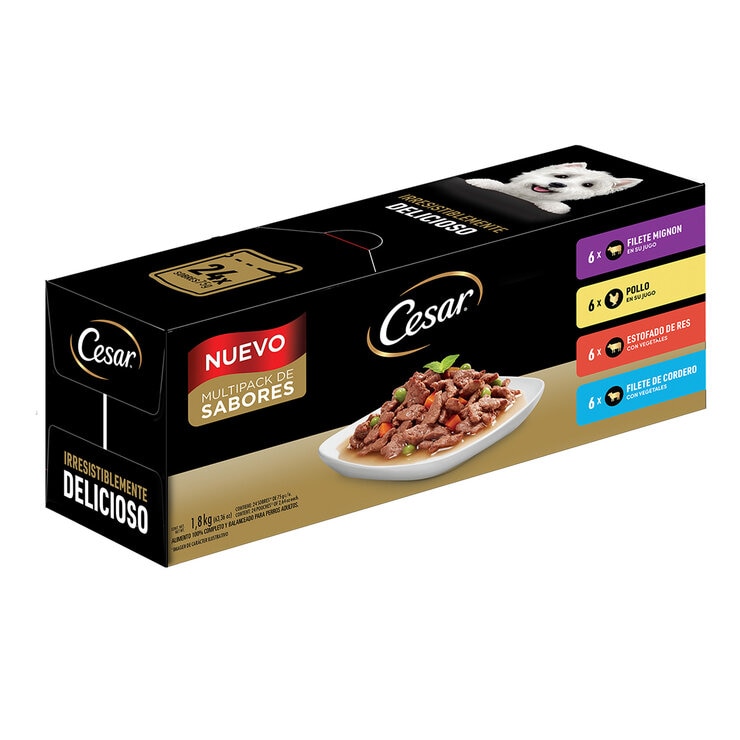 Cesar Alimento Húmedo para Perro Multisabor 24 pzas de 75 gr — Imagen 1 de 4