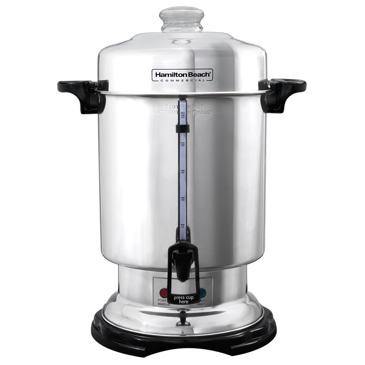 Hamilton Beach Commercial, Cafetera 60 Tazas, Acero Inoxidable Pulido con ventana de agua — Imagen 1 de 4