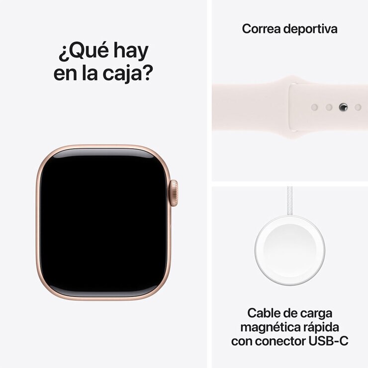 Apple Watch S10 (GPS + Cellular) Caja de aluminio oro rosa 42mm con correa deportiva rosa rubor S/M — Imagen 4 de 4