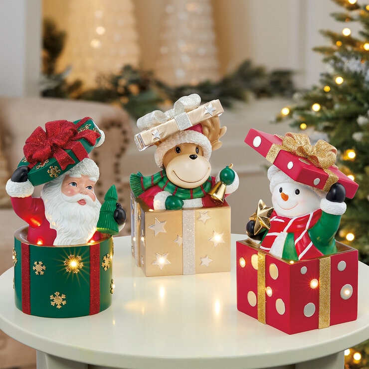 Figuras Festivas con Luz LED 3 Piezas — Imagen 1 de 4