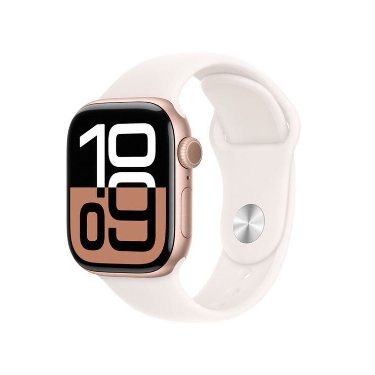 Apple Watch S10 (GPS + Cellular) Caja de aluminio oro rosa 42mm con correa deportiva rosa rubor S/M — Imagen 1 de 4