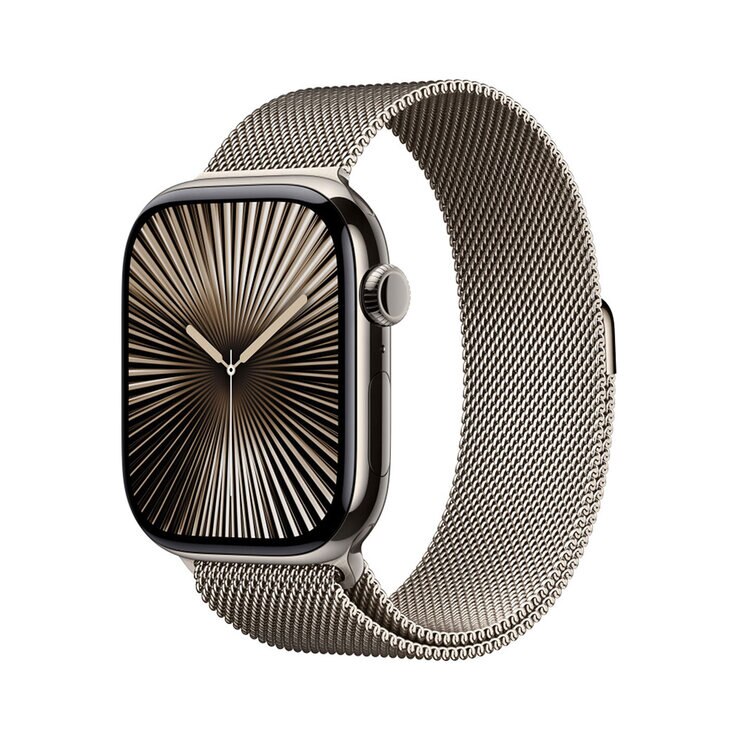 Apple Watch S10 (GPS + Cellular) Caja de titanio natural 46mm con correa Milanese Loop Natural (S/M) — Imagen 1 de 4