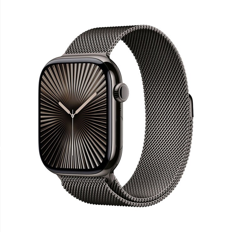 Apple Watch S10 (GPS + Cellular) Caja de titanio pizarra 46mm con correa Milanese Loop Pizarra (S/M) — Imagen 1 de 4