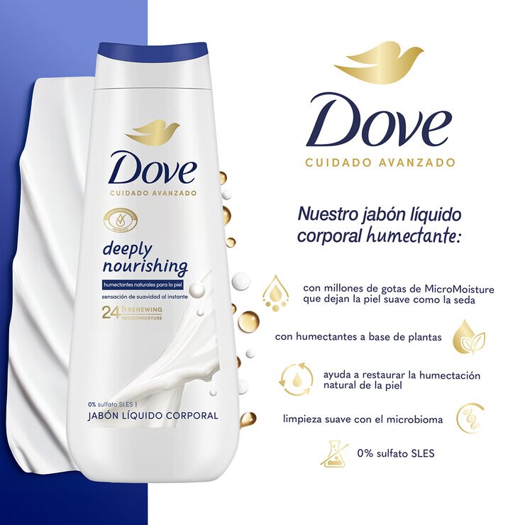 Dove Jabón Corporal Líquido 4 pzas de 600 ml — Imagen 4 de 4