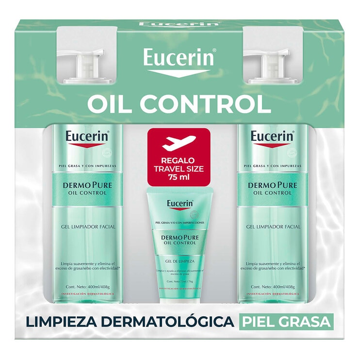 Eucerin Dermo Pure 2 pzas 400 ml + gel Limpieza 75 ml  — Imagen 1 de 4