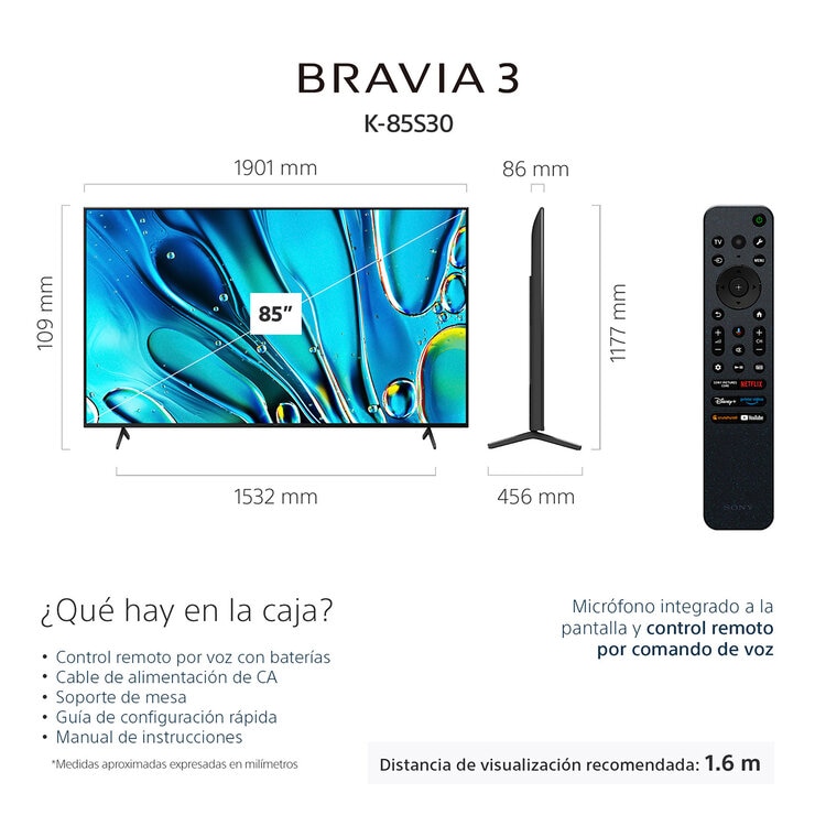 Sony Pantalla 85” UHD 4K Google TV — Imagen 3 de 4