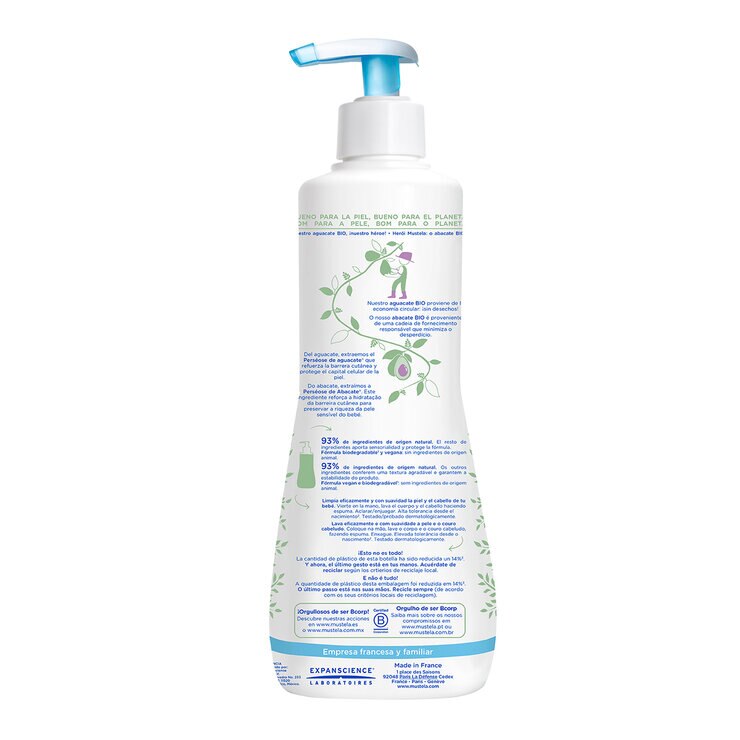 Mustela Gel de Baño Suave Cuerpo y Cabello 500 ml — Imagen 2 de 4