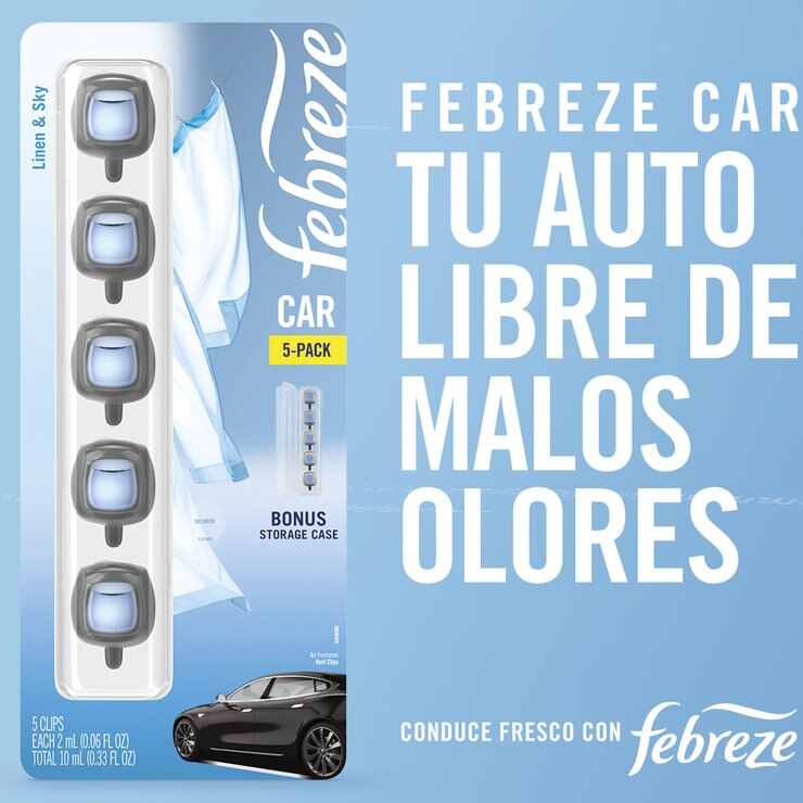 Aromatizante para Auto Febreze, Aromas Linen & Sky o Hawaian , Paquete con 5 piezas  — Imagen 2 de 4