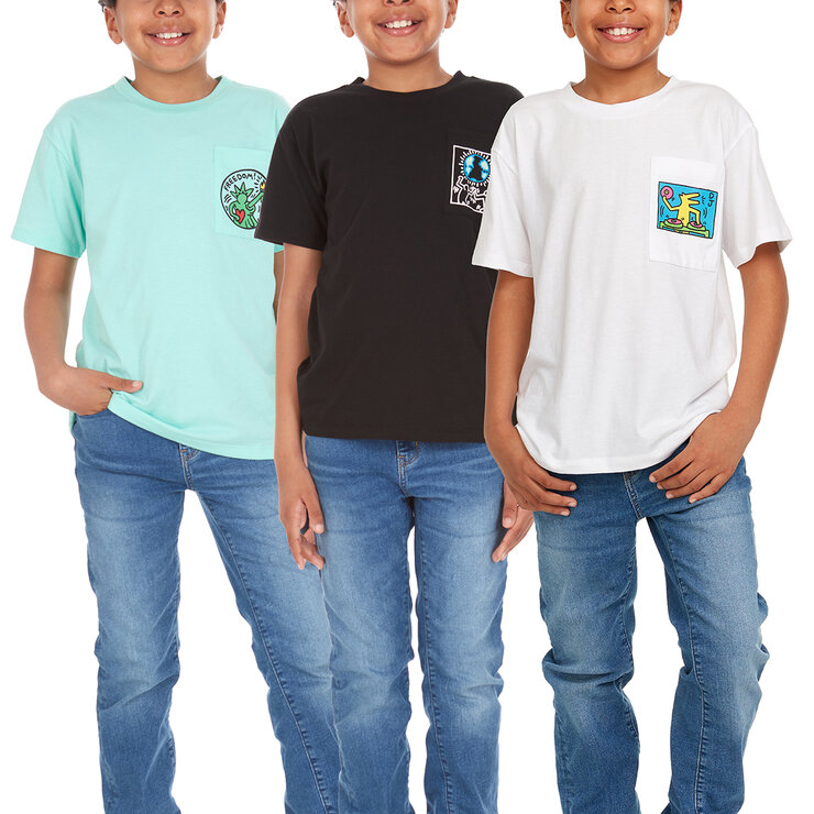 Keith Haring Playera para Niños o Niñas 3 piezas Varias Tallas y Colores — Imagen 2 de 3