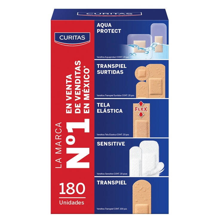 Curitas Adhesivas Caja con 180 Curitas — Imagen 2 de 2