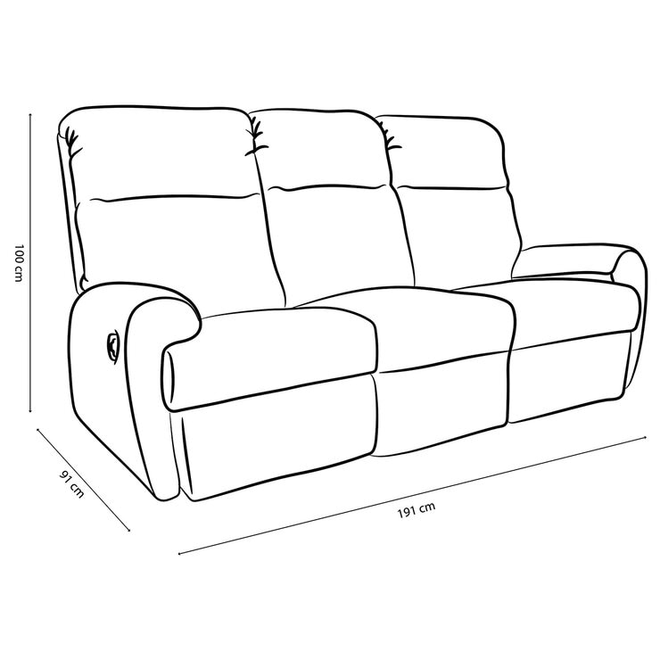 Violanti, Sofá de 3 Plazas y 2 Reclinables, Color Gris — Imagen 4 de 4