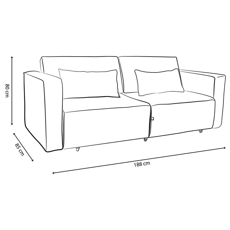Violanti, Sofá Cama De 3 Plazas Con Brazos, Color Gris — Imagen 4 de 4