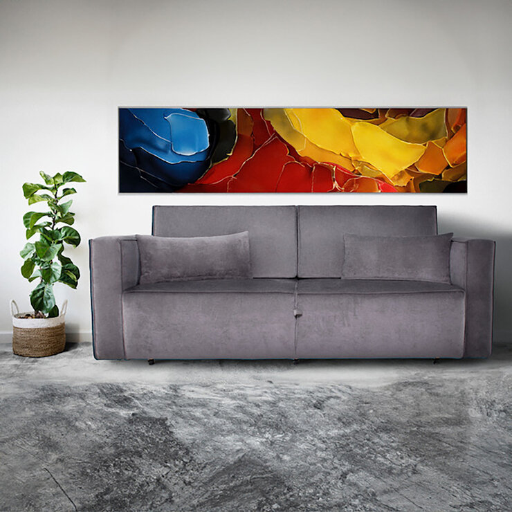 Violanti, Sofá Cama De 3 Plazas Con Brazos, Color Gris — Imagen 1 de 4