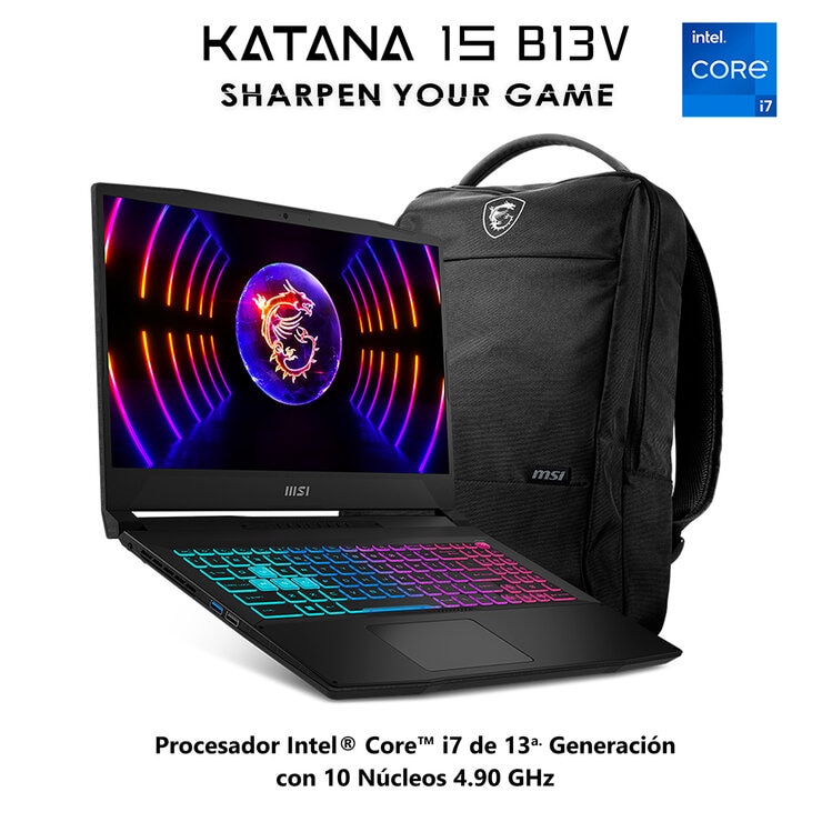 MSI Katana 15 B13VFK Laptop Gaming Intel Core i7 16GB RAM 512GB SSD 15.6"  — Imagen 3 de 4