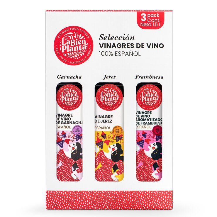 La Bien Plantá Vinagres De Vino Surtidos 3 pzs de 500 ml — Imagen 1 de 4