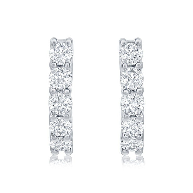 Aretes de Diamantes, 0.80ctw, Oro Blanco de 18K — Imagen 3 de 3