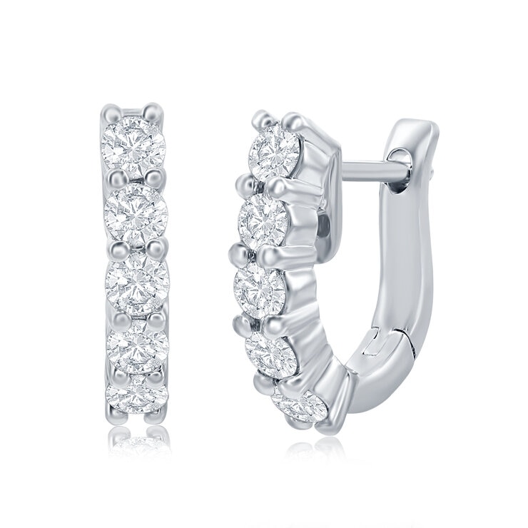 Aretes de Diamantes, 0.80ctw, Oro Blanco de 18K — Imagen 1 de 3