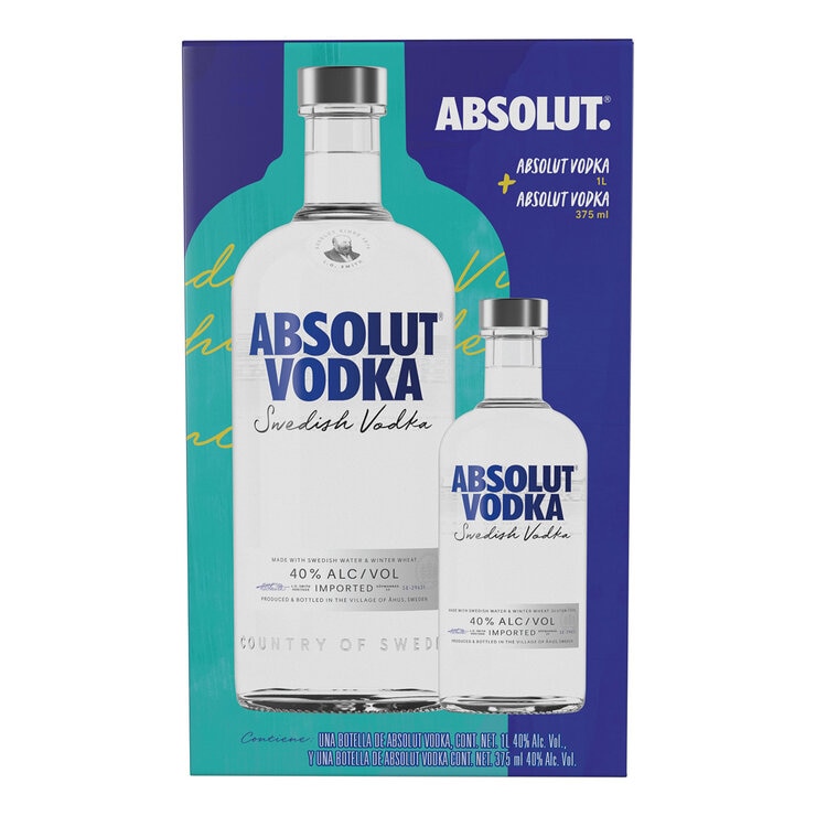 Vodka Absolut 1L + 375 ml — Imagen 1 de 3