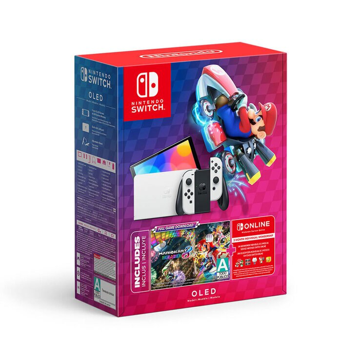Nintendo Switch Oled Bundle Mario Kart 8 + 3 Meses de Nintendo Online — Imagen 1 de 3