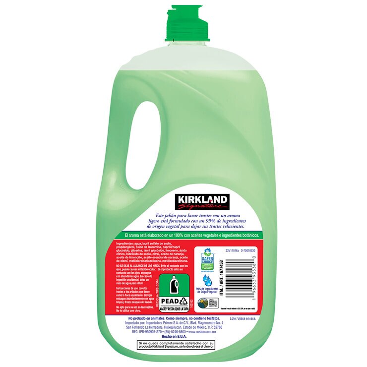 Kirkland Signature Jabón Para Trastes de Origen Vegetal 2.6 l — Imagen 2 de 2