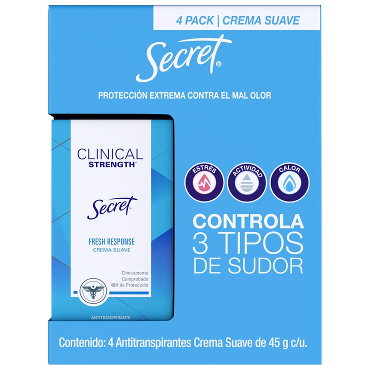 Secret Antitranspirante en crema Clinical Strength 4 piezas de 45 g — Imagen 3 de 4