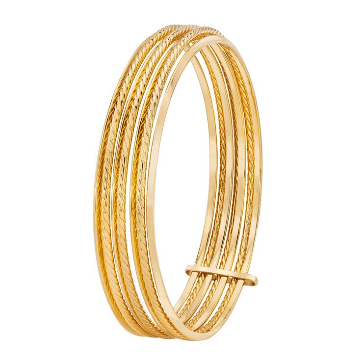 Brazalete, Oro Amarillo de 14K, de 7 aros — Imagen 3 de 4