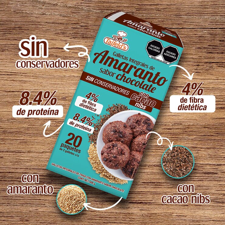 Taifelds Galletas Integrales de Amaranto Sabor Chocolate 508 g — Imagen 4 de 4