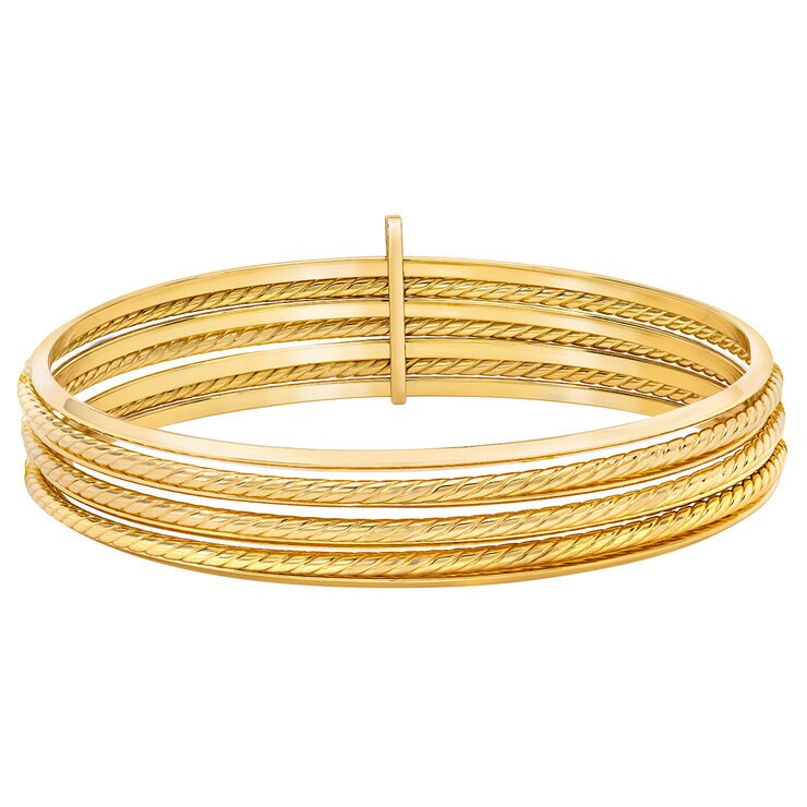 Brazalete, Oro Amarillo de 14K, de 7 aros — Imagen 1 de 4