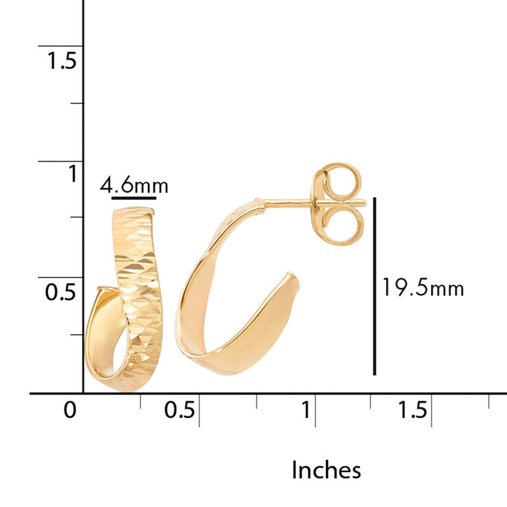Arracadas Ovaladas Retorcidas, Oro Amarillo de 14K — Imagen 2 de 4