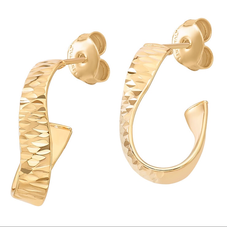 Arracadas Ovaladas Retorcidas, Oro Amarillo de 14K — Imagen 1 de 4