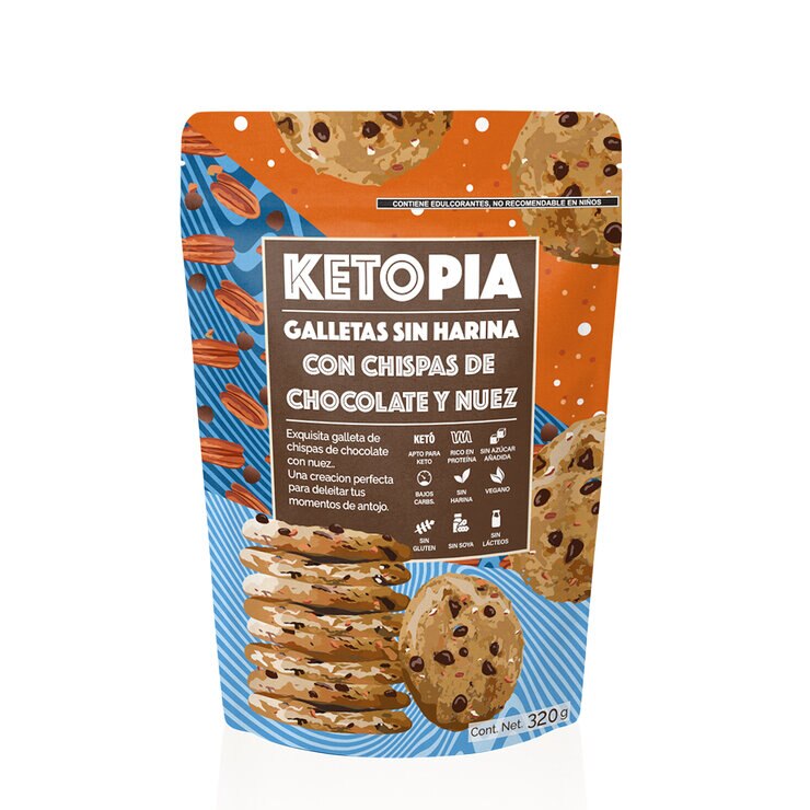 Ketopia Galletas Sin Harina con Chispas de Chocolate y Nuez  320 g — Imagen 1 de 2