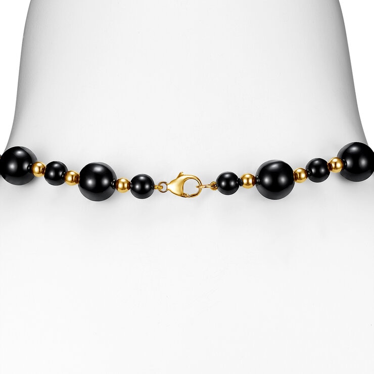 Collar de ónix (6mm y 10mm) y cuentas, Oro Amarillo de 14K — Imagen 2 de 4