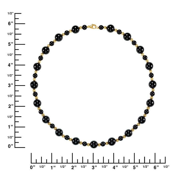Collar de ónix (6mm y 10mm) y cuentas, Oro Amarillo de 14K — Imagen 4 de 4