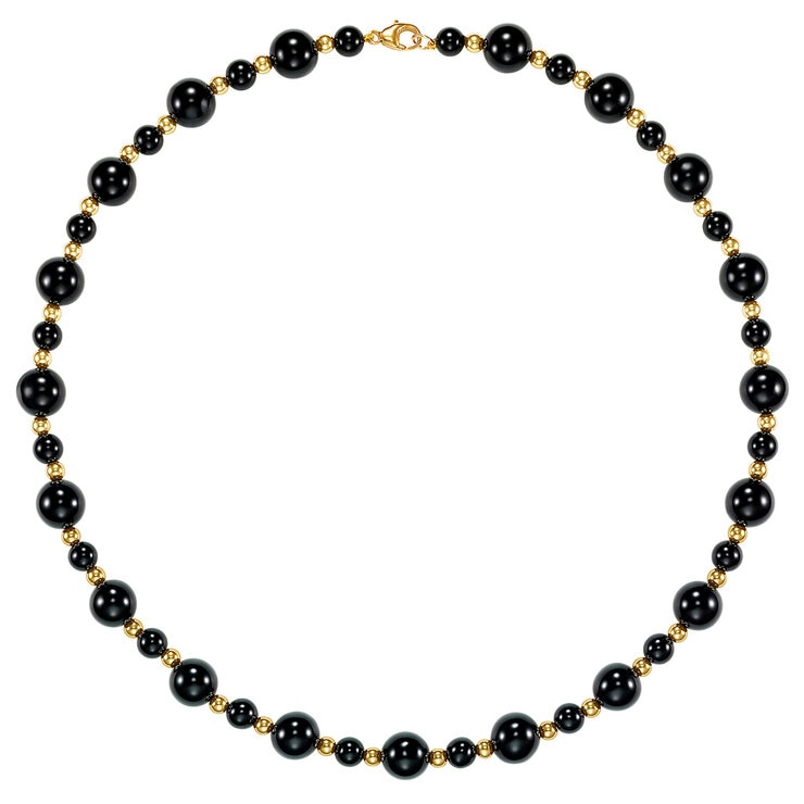 Collar de ónix (6mm y 10mm) y cuentas, Oro Amarillo de 14K — Imagen 1 de 4