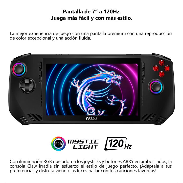 MSI Claw A1M Consola Portátil 7" Full HD Intel Core Ultra 5 16GB 512GB SSD — Imagen 4 de 4