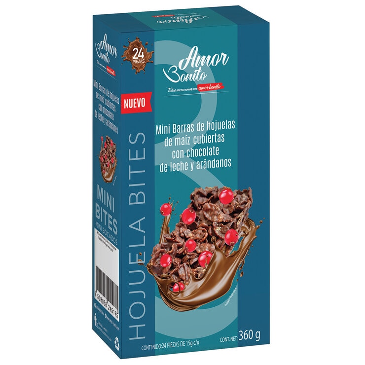 Amor Bonito Hojuelas Bites de Maíz Cubiertas con Chocolate 360g — Imagen 3 de 3