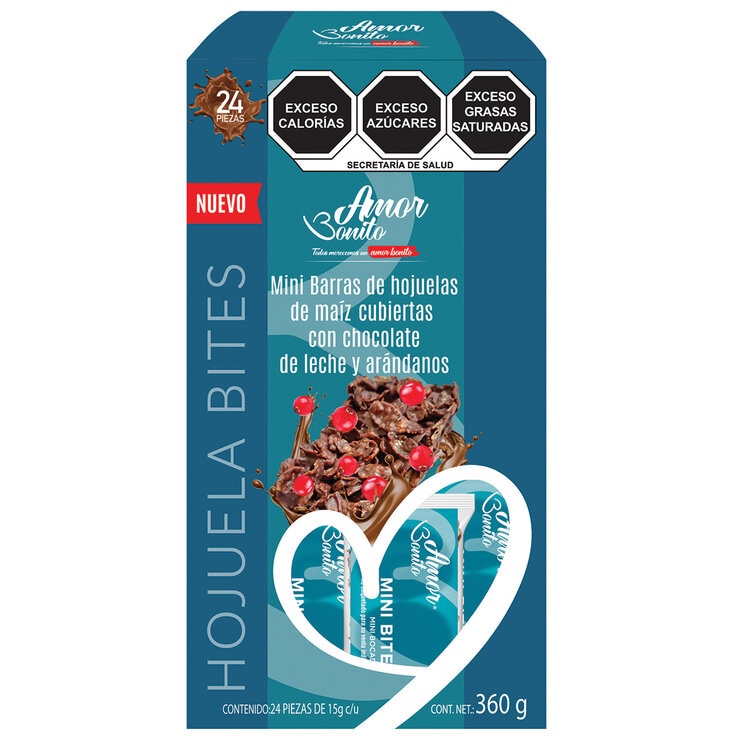 Amor Bonito Hojuelas Bites de Maíz Cubiertas con Chocolate 360g — Imagen 1 de 3