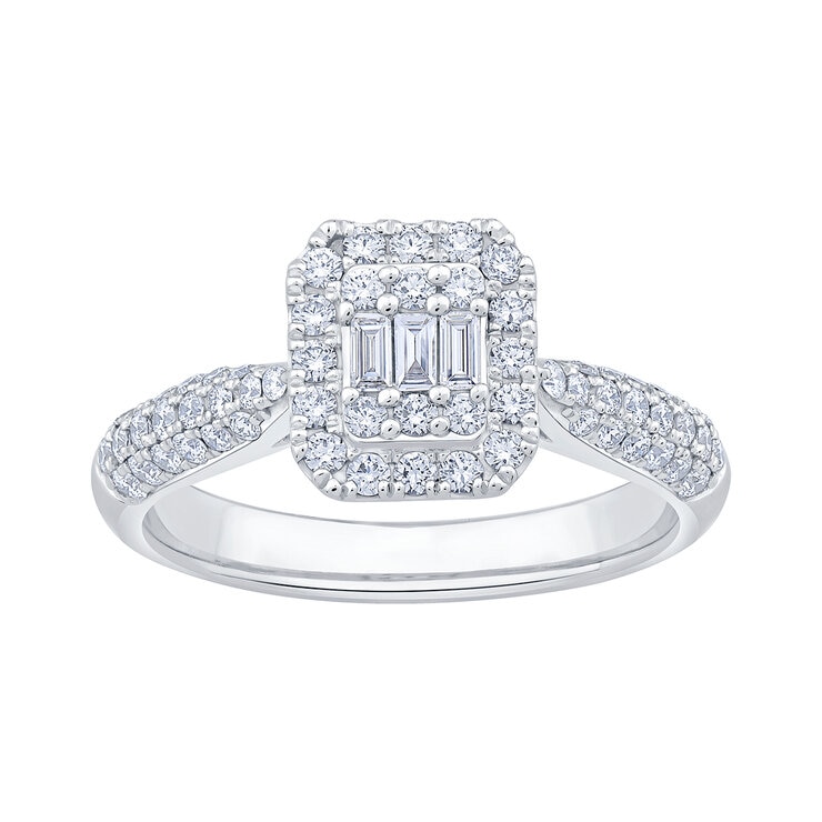 Anillo Nupcial de Diamantes 0.60ctw, Oro Blanco de 14K — Imagen 1 de 4