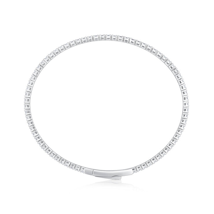 Brazalete Flexible de 14K Oro Blanco, 2.0CTW Diamantes Redondos — Imagen 4 de 4