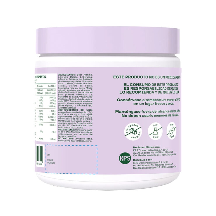 Bloom Pre-Workout Con Vitamina C, B6,B12 Limonada Rosa — Imagen 2 de 4