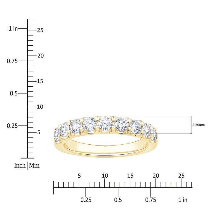 Anillo, 1.00ctw Diamantes, Oro Amarillo de 14K — Imagen 3 de 4