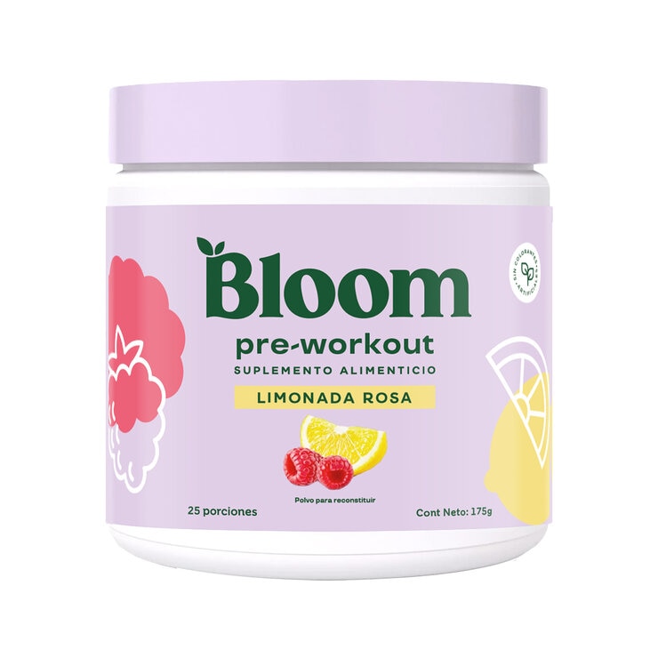 Bloom Pre-Workout Con Vitamina C, B6,B12 Limonada Rosa — Imagen 1 de 4