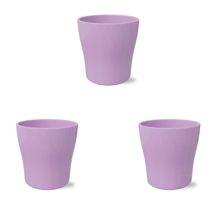Chiltepec, Maceta de Cerámica Color Violeta 3 Pzs — Imagen 2 de 4