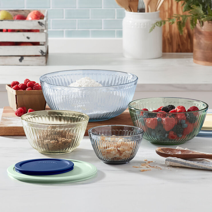 Pyrex Tazones de Vidrio con Tapas 8 piezas — Imagen 2 de 4