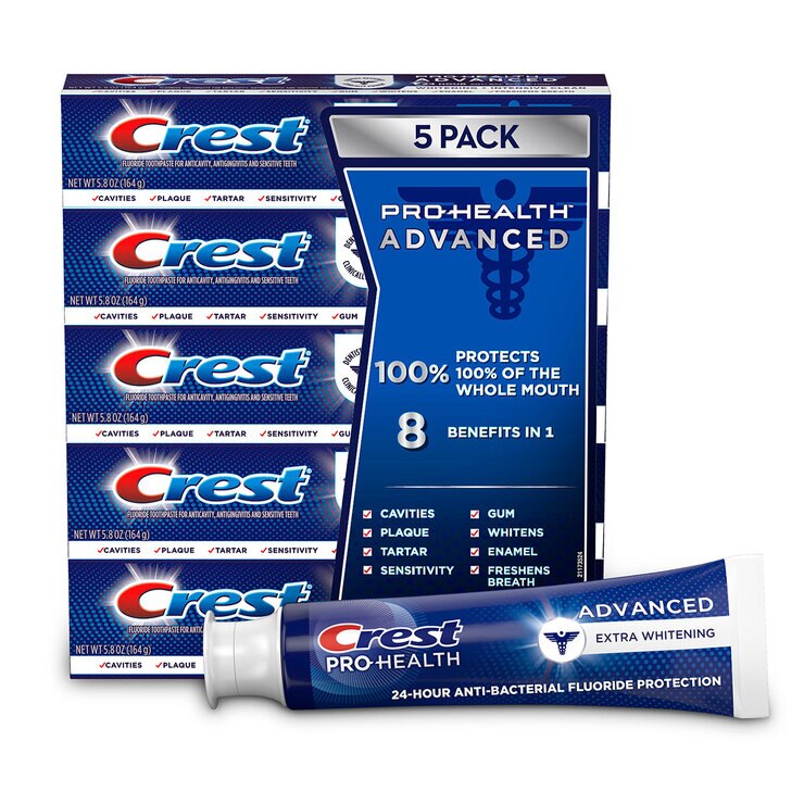 Crest Pasta de Dientes Pro Health Advanced 5 pzas de 144 g c/u — Imagen 1 de 4
