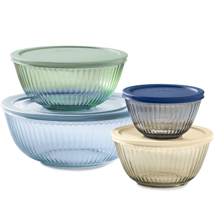 Pyrex Tazones de Vidrio con Tapas 8 piezas — Imagen 4 de 4