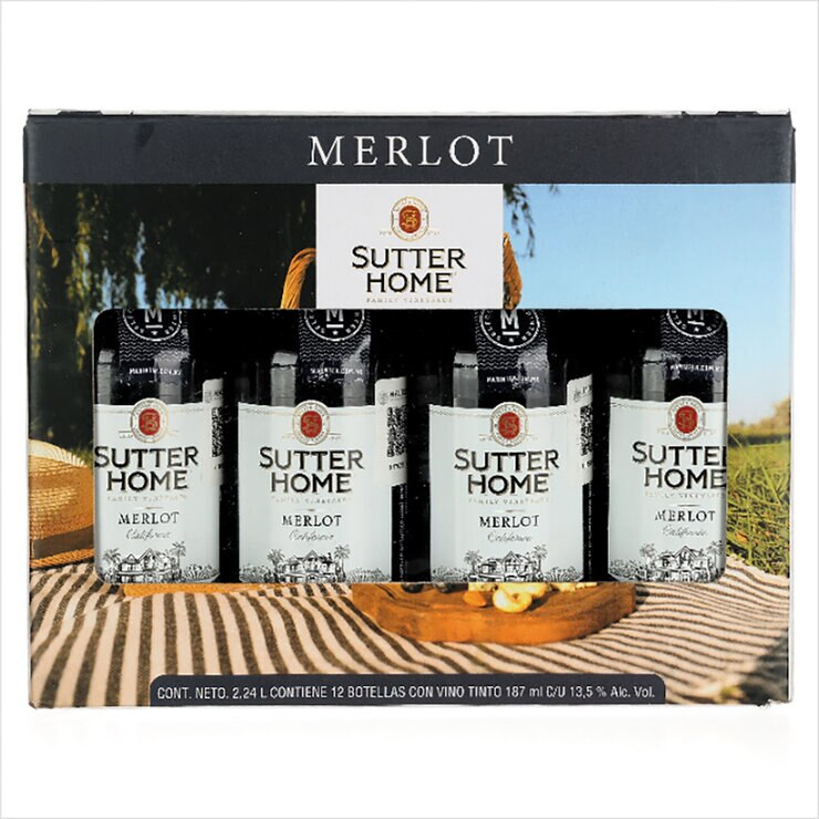  Vino Tinto Sutter Home Merlot 12/187 ml — Imagen 4 de 4
