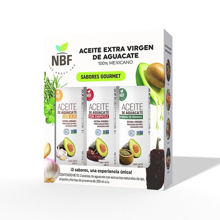 NBF Aceite Extra Virgen de Aguacate 3 pzs de 260 ml — Imagen 1 de 4