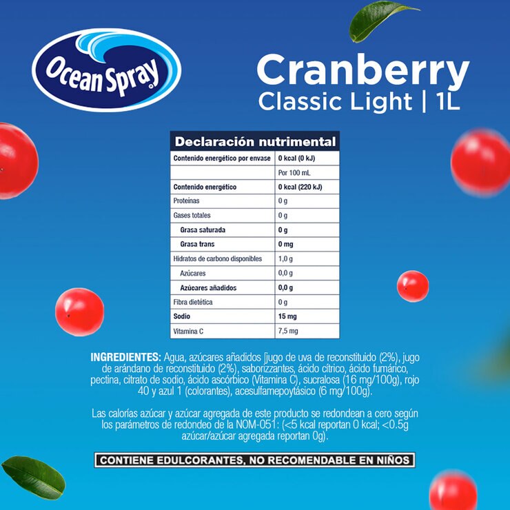 Ocean Spray Bebida de Arándano Baja en Calorías 6 pzs de 1 l — Imagen 4 de 4